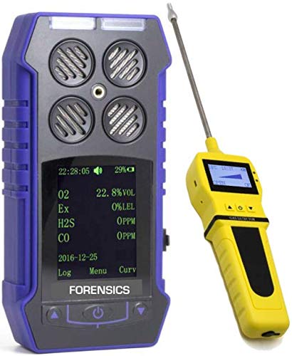 Analizador de detector MULTIGAS + BOMBA con sonda | Calibración NIST de EE. UU. | 4 monitores de gas | registro de datos de computadora | recarga USB |
