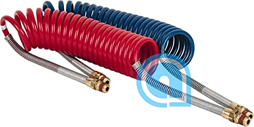 Air Brake Hose 15 ft. Coiled Nylon Tubing Assembly Red and Blue Set Ref: 81-0015