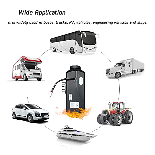 Calentador diesel de 5KW 24V Calentador de aire con control remoto Monitor LCD Tanque de 10L para coche/RV/Barco/Camión/Van/Autobús