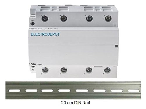 Contactor de 100 amperios normalmente abierto NO 100A, 4 polos, bobina de 120 V 110 V Potencia de iluminación AC, Solar