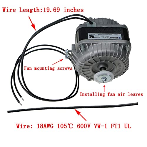 Motor de poste sombreado de 120 V, 60 Hz, 1.01 A, 18 W, motor de ventilador de CA para pequeños equipos de ventilación, evaporador de radiador de equipo de refrigeración (YZF18-25)