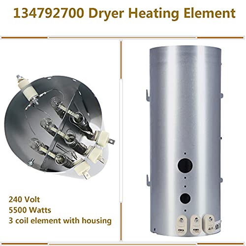134792700 Elemento de calefacción para secadora, limitador térmico 137032600 y termostato 3204267 compatible con secadores Electrolux Frigidaire, repuesto PS2349309 AP4368653 AP4368739 PS2349395 y AP2131414214214