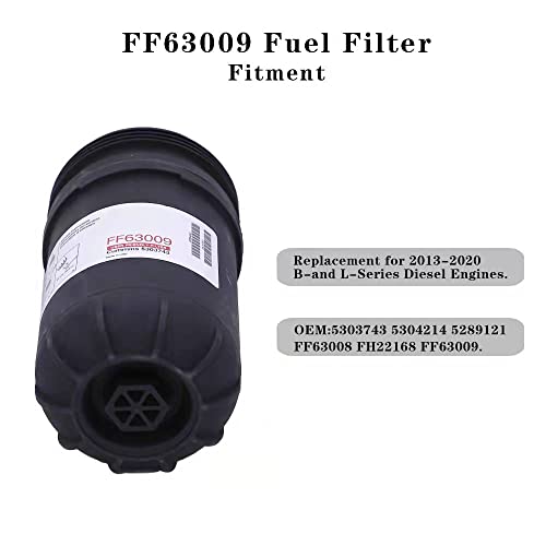 FF63009 - Filtro de combustible para motores diésel Cummins serie B y L reemplaza a Fleetguard FF63009 | Sustituye a 5303743 FF63008 FH22168