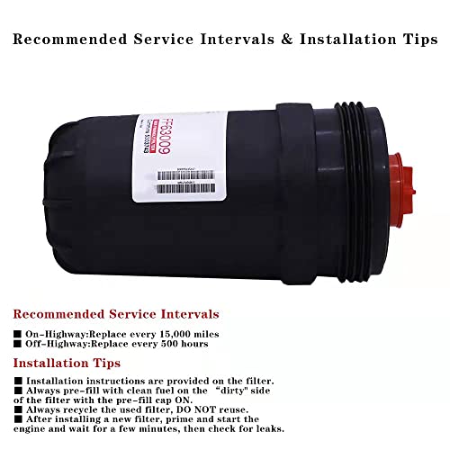 FF63009 - Filtro de combustible para motores diésel Cummins serie B y L reemplaza a Fleetguard FF63009 | Sustituye a 5303743 FF63008 FH22168