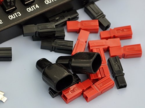 Chunzehui F-1005 9 puertos 40A conector divisor de alimentación distribuidor tira de fuente, 1 entrada y 8 salidas.