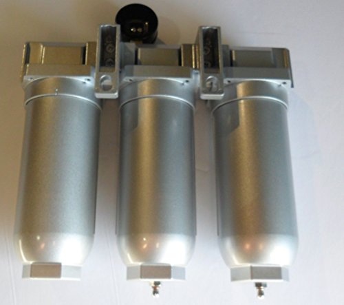 Trampa de humedad para limpieza de aire comprimido industrial de 3 etapas, filtro de carbón, secador de decantante (drenaje manual de 2,54 cm)
