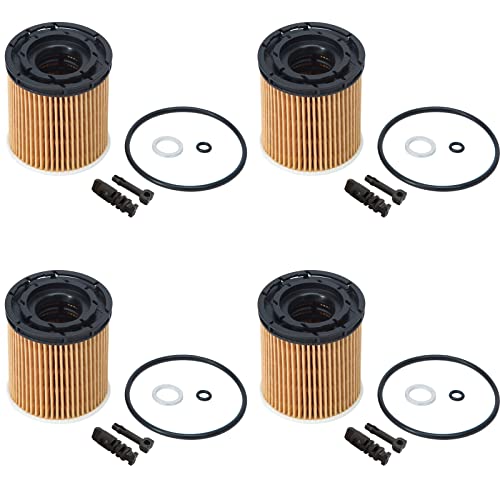26350-2M000 Filtro de aceite de motor compatible con Hyundai 1.6L 2021-2022 Accent Sonata Venue Elantra Santa Fe, Kia 1.6L 2021-2022 K5 Sorento Río (juego de 4)