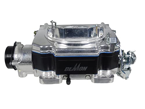 Holley Street - Carburador de demonios, aluminio brillante quemado por bolas con cuenco de combustible compuesto negro, 625 CFM, 4 barriles, estrangulador eléctrico, solo gasolina, segundos de vacío