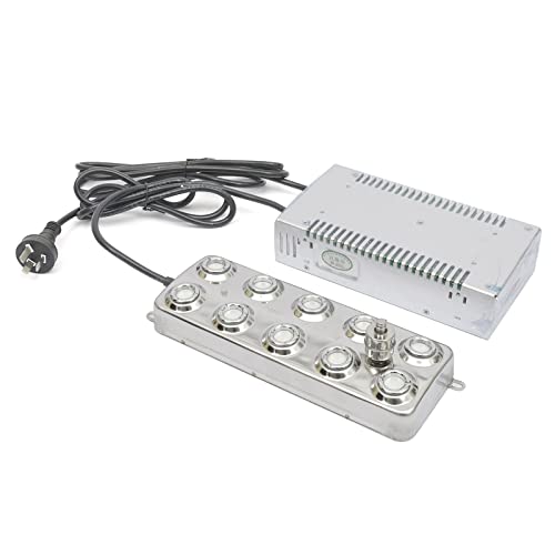 Humidificador ultrasónico de 10 cabezales para nebulización, 300 W, 6 KG/H, humidificador de aire con transformador, accesorios para agricultura escénica industrial, invernadero, hidroponía, jardín, césped, estanque