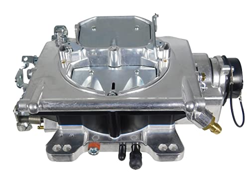 Holley Street - Carburador de demonios, aluminio brillante quemado por bolas con cuenco de combustible compuesto negro, 625 CFM, 4 barriles, estrangulador eléctrico, solo gasolina, segundos de vacío