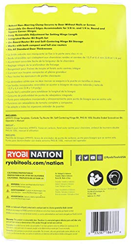 Ryobi A99HT3 Kit de instalación de bisagra de puerta / plantilla de mortajador