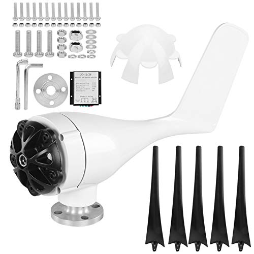1600W molino de viento generador de 5 palas pequeñas turbinas de viento equipo de energía industrial(Negro 12V)