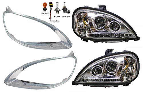 Faro con LED y biseles lado del conductor y pasajero (Compatible con: Freightliner Columbia)