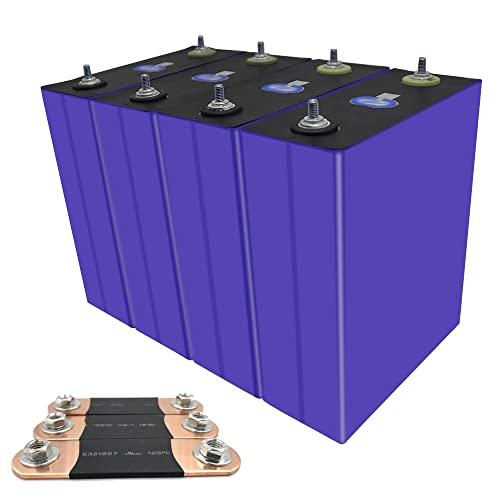 3.2 V 280 Ah 300 Ah LiFePO4 batería de ciclo profundo de 5000 + células de grado A, baterías de repuesto de fosfato de hierro con código QR para sistema de energía solar, motor de arrastre de casa RV (Lifepo4 4 piezas)