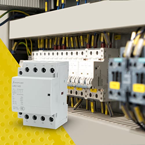 Contactor IEC 400V (funcionamiento silencioso) – Bobina de 110/120VCA, carga del motor y carga de iluminación 60A con base de montaje para riel DIN