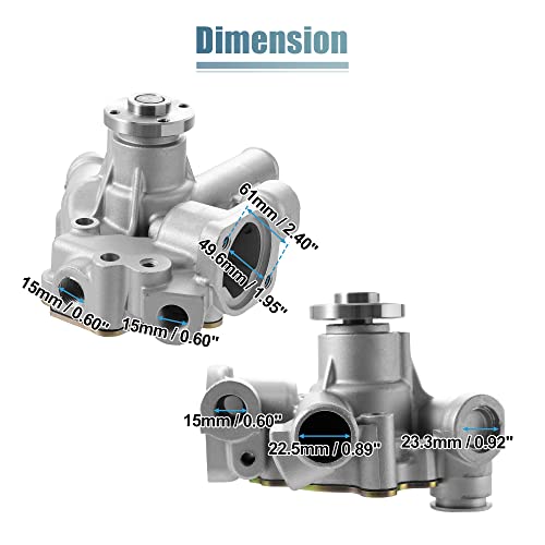 Bomba de agua TK132269 para motor Yanmar para motores Thermo King Tripac APU TK270 TK370 TK374 Bomba de agua refrigerante de motor de calor inferior tono plateado