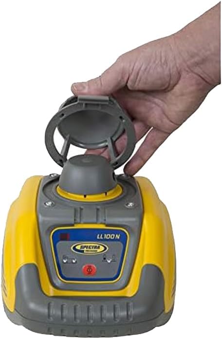 Spectra Precision LL100N-2 Kit de nivel láser con receptor y abrazadera HR320, varilla de grado de 15 pies (pulgadas), trípode y caja del sistema, amarillo