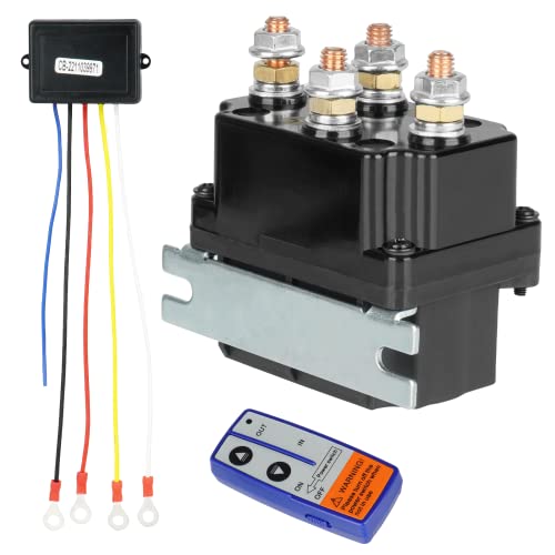 Chabushi Contactor de relé solenoide de 12 V 250 A con kit de control remoto de cabrestante inalámbrico para ATV UTV 3070 a 500 libras Relpaces 63070 74900