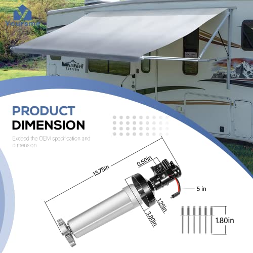 3310423.209U - Conjunto de torsión RH negro para toldos Dometic serie 9100, montaje de cabezal de accionamiento de toldo eléctrico