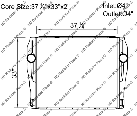 Charge Air Cooler For Peterbilt 330 340 387 389 Kenworth T370 W900 37 1/4" x 33"