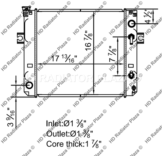 Radiator For Komatsu Forklift 16 7/8" x 17 13/16" 246031 437780 3EA04A6110"