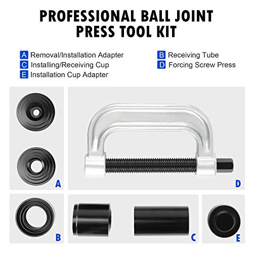 OMT - Kit de herramientas de extracción de juntas esféricas y juntas en U con adaptadores 4x4, para la mayoría de automóviles y camiones ligeros 2WD y 4WD (BL)