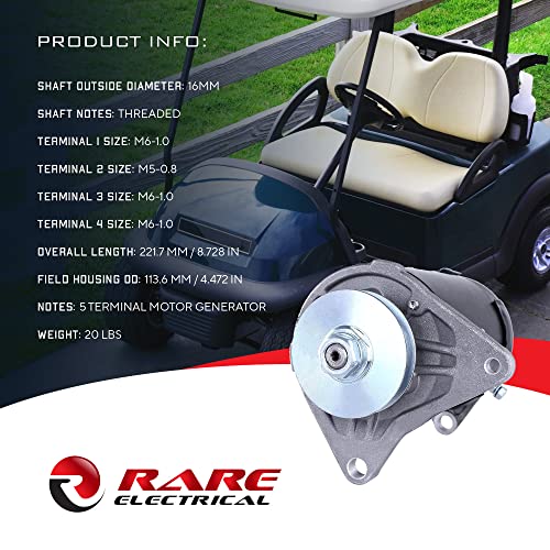 Generador de arranque compatible con EZ GO Golf Cart Motor de 4 ciclos 25533-g01 26993-g01 27065-g01 - Generador de arranque para carrito de golf Piezas de repuesto OEM - 12V, generador de motor de 5 terminales