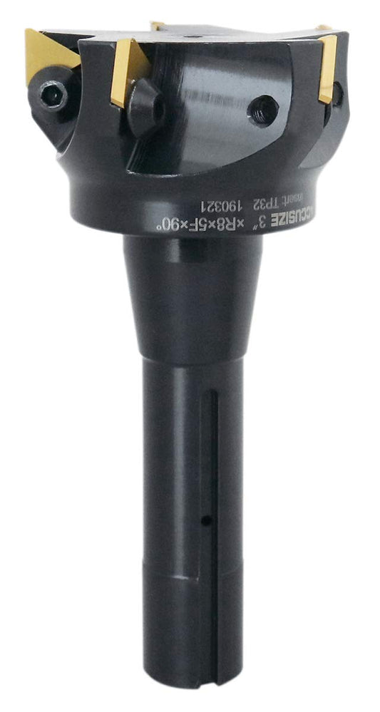 AccusizeTools - Vástago para molinillo de carbono indexable de 3 pulgadas. Vástago R8, 5 flautas con accesorios TPG322. N.° 0046-0917