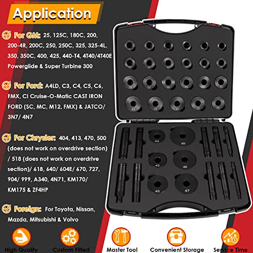 T-0220-39 Master Buje Driver Kit-39 Piezas Ajuste para Ford, Chrysler y GM Transmisiones Buje, conjunto de herramientas removedor de sello instalador