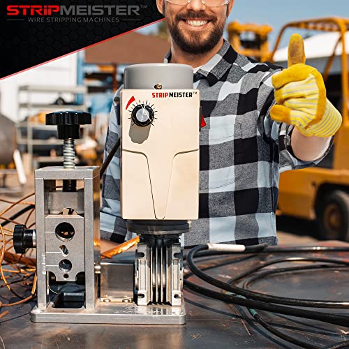 StripMeister Máquina pelacables E350x - Máquina peladora de cables para cables de cobre, pelacables eléctricos para chatarra y cables, automático de hasta 500 mcm