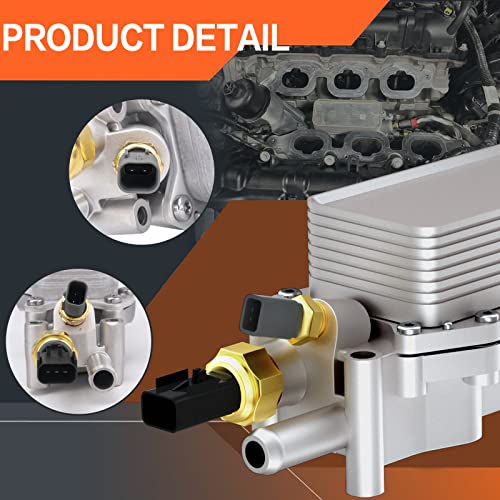Enfriador de aceite de motor de aluminio 926-876 con adaptador de carcasa de filtro de aceite compatible con Jeep Chrysler 200 300 Dodge Charger Grand Cherokee Wrangler 3.6L V6 68105583AF 5184294AE 926-959