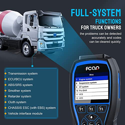 FCAR F506 Escáner de camión resistente HD Diésel Herramientas de sistemas completos con motor/ABS/VCS/EBS/SRS/ Suspensión 2022