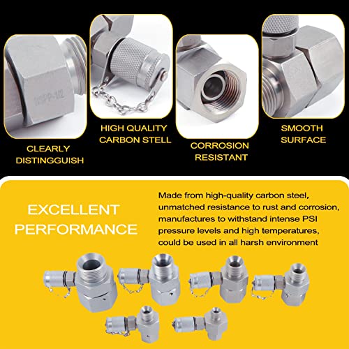 BSPP Paquete de 6 camisetas hidráulicas giratorias con conector en T hidráulico BSPP Tester Tee Coupling Set para Excavadora Maquinaria de Construcción Sistema Hidráulico