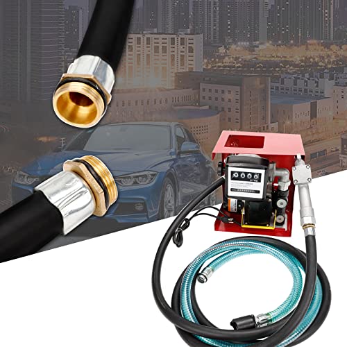 Bomba eléctrica de transferencia de combustible de aceite diesel de 110 voltios, medidor de visualización autocebante con manguera de 13 pies y kit de boquilla de combustible