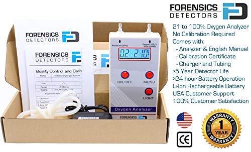 FORENSICS DETECTORS FD Analizador de Oxígeno de FORENSICS | 21%-100% | Lectura digital de O2, flujo y presión |