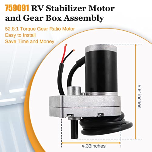 Actualización 759091 RV Motor estabilizador y caja de cambios, repuesto para liippert PSX2 695602, motor estabilizador RV
