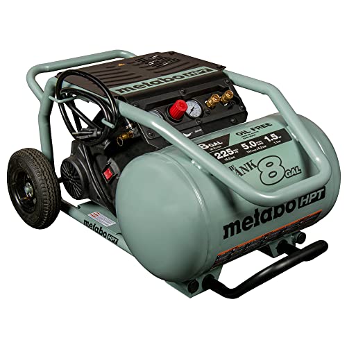 Metabo HPT Compresor de aire | THE TANK™ 8 galones | 225 PSI | 5 CFM @ 90 PSI | Carro | Sin aceite | EC1315S