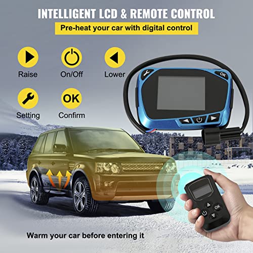VEVOR Calentador de aire diésel calentador de estacionamiento todo en uno de 12 V y 5 KW, con control remoto monitor de termostato LCD, silenciador