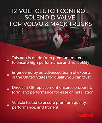 Compatible con válvula solenoide de control de embrague de 12 voltios Volvo y camiones Mack | I-Shift/mDrive | Sustituye a 22327069, 21935705, 21712495 y 21462376