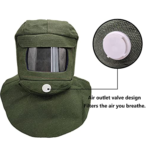 Casco de protección, máscara de polvo, casquillos de protección de chorro de arena, armadura de trabajo industrial, piezas de chorro de arena, herramientas de chorro de arena