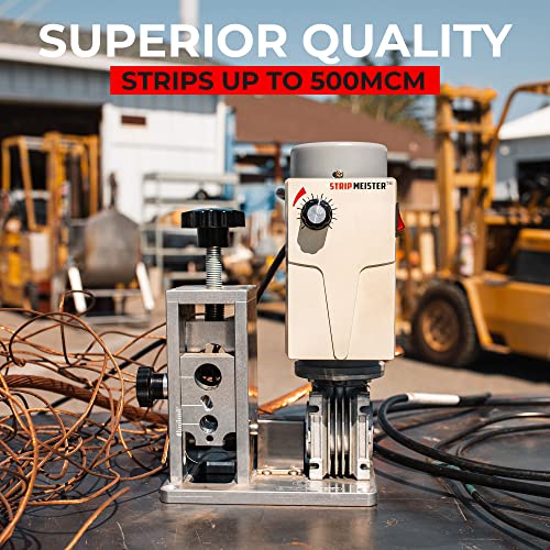 StripMeister Máquina pelacables E350x - Máquina peladora de cables para cables de cobre, pelacables eléctricos para chatarra y cables, automático de hasta 500 mcm
