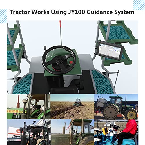 SMAJAYU Sistema de orientación GPS para tractor JY100 para agricultura de precisión, incluye antena GNSS y tablet a prueba de agua de 10 pulgadas para cualquier marca de tractores agrícolas, como John-Deere, CAT, CASE, CLAAS, JCB, DEUTZ.