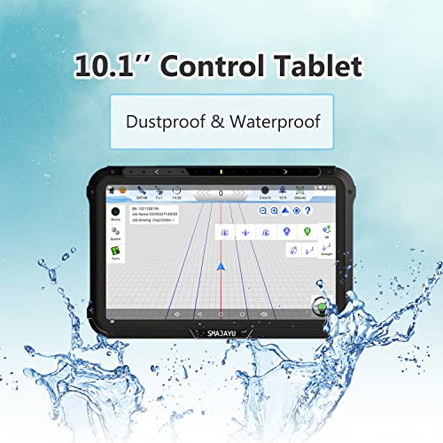 SMAJAYU Sistema de orientación GPS para tractor JY100 para agricultura de precisión, incluye antena GNSS y tablet a prueba de agua de 10 pulgadas para cualquier marca de tractores agrícolas, como John-Deere, CAT, CASE, CLAAS, JCB, DEUTZ.