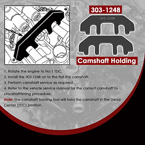 303-1248 303-1530 Kit de herramientas de sujeción para árbol de levas con herramienta de tensión y casquillo de broca de impacto Ribe, juego de herramientas de soporte de alineación de sincronización para motores Ford 3.5L y 3.7L 4V