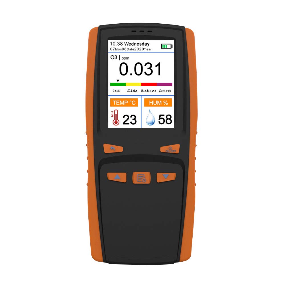 Detector de medidor de ozono, analizador de ozono portátil Medidor de ozono O3 multifuncional Detector de aire Sensor inteligente Medidor de ozono Monitor de contaminación de calidad del aire