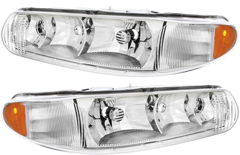 Buick Century 1997-2005/Regal 1997 1998 1999 2000 2001 2002 2003 2004 Juego de faros delanteros halógenos para el lado del conductor y del pasajero