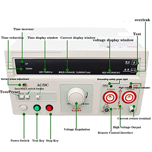 INTSUPERMAI RK2672AM - Probador de alta potencia, voltaje de entrada de 110 V 5 KV, probador de voltaje, herramienta de prueba de equipos de alimentación con pantalla digital, probador de resistencia de aislamiento eléctrico AC/DC de 100 VA