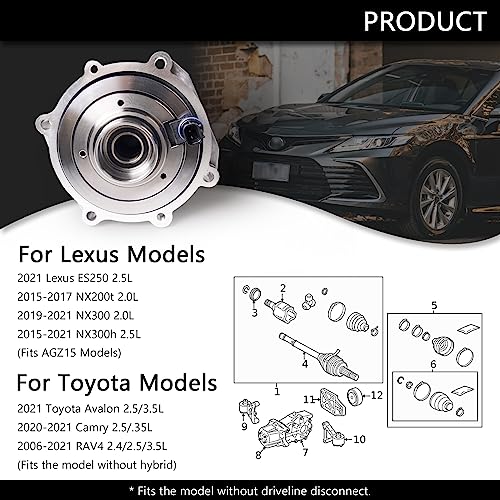 41303-42023 Kit de acoplamiento viscoso de transmisión diferencial trasera compatible con Toyota RAV4 para Lexus NX200t NX300h 2.0/2.4/2.5L l4/V6 2006-2017 Acoplador de control magnético eléctrico