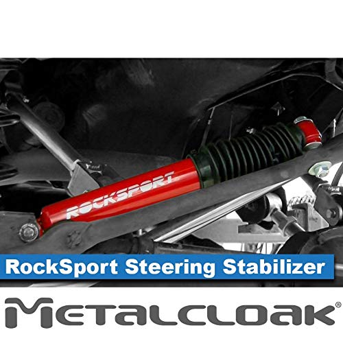 MetalCloak RockSport - Kit estabilizador de dirección, compatible con Jeep 1997-2006 TJ Wrangler y LJ Wrangler, eje de gran tamaño de 0.551 in, rendimiento de múltiples sellados, durabilidad de tubo doble, acabado de recubrimiento en polvo