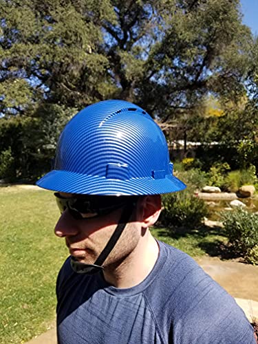 Casco de seguridad OSHA con visera completa ventilada con sistema de trinquete de 6 puntos, cumple con ANSI Z89.1, equipo de protección personal diseño de fibra de carbono